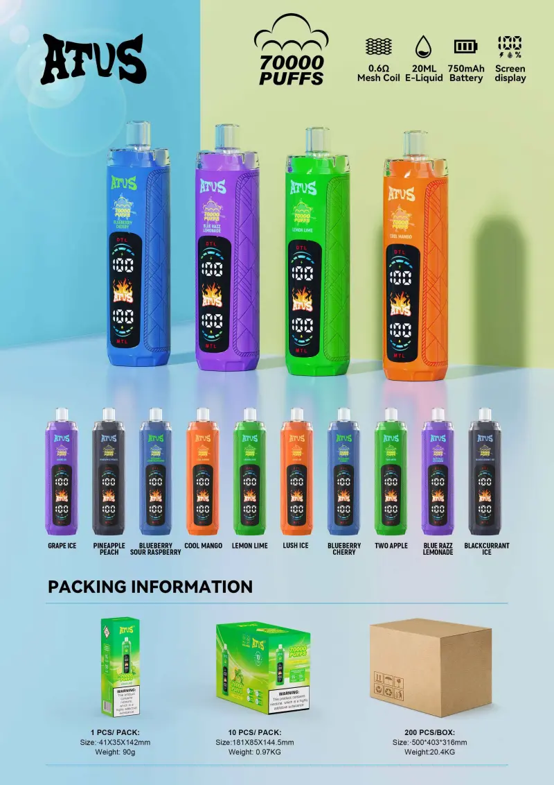 ATVS 70k Puffs 70000 Miglior Vape Usa e Getta con Spedizione Gratuita