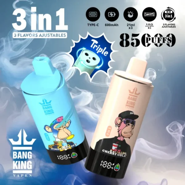 Bang King 85k Puffs 3 in 1 Miglior Vape Usa e Getta di Fabbrica Spedizione Gratuita Magazzino UE