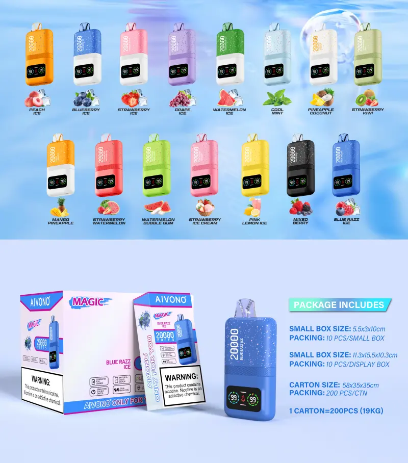 EU Puff 20K Aivono 20000 Puffs Vape Monouso All’Ingrosso Con Spedizione Gratuita