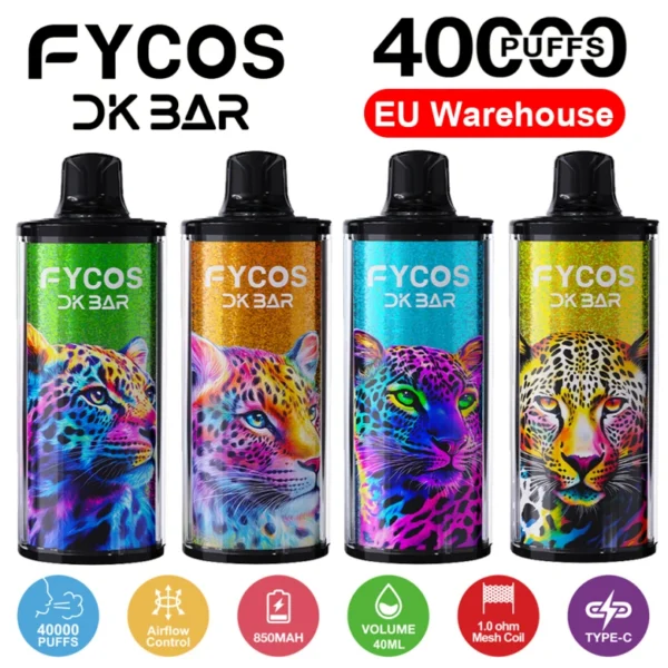 EU Puff 40k FYCOS 40000 Puffs DK Bar Vape Usa e Getta Spedizione Gratuita 3–7 Giorni Lavorativi