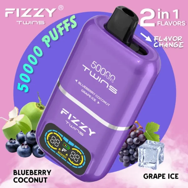 EU Vape Fizzy 50k Tiri 50000 Twins 2 in 1 Migliore Sigaretta Elettronica Usa e Getta Spedizione Gratuita