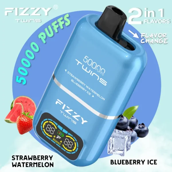 EU Vape Fizzy 50k Tiri 50000 Twins 2 in 1 Migliore Sigaretta Elettronica Usa e Getta Spedizione Gratuita