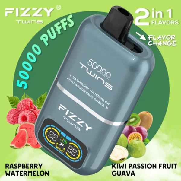 EU Vape Fizzy 50k Tiri 50000 Twins 2 in 1 Migliore Sigaretta Elettronica Usa e Getta Spedizione Gratuita