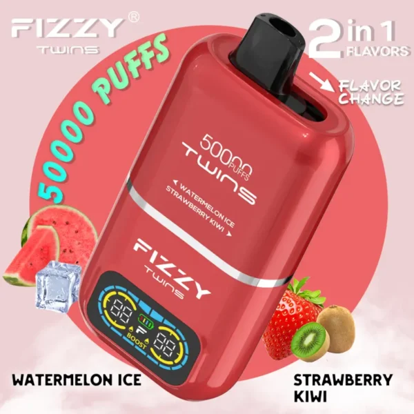 EU Vape Fizzy 50k Tiri 50000 Twins 2 in 1 Migliore Sigaretta Elettronica Usa e Getta Spedizione Gratuita
