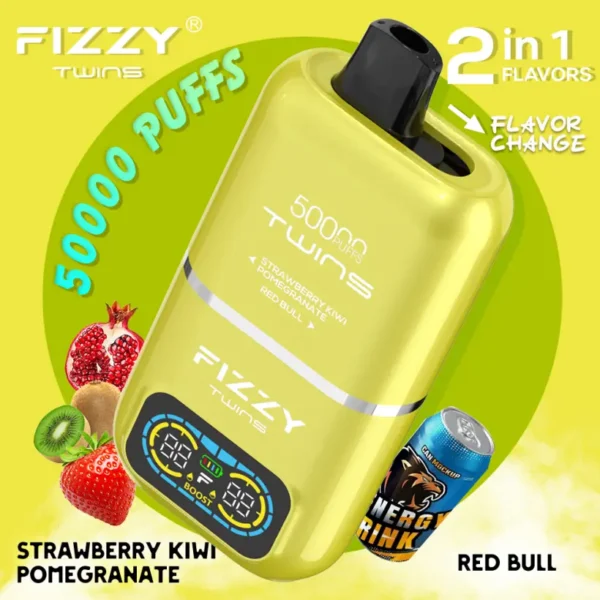 EU Vape Fizzy 50k Tiri 50000 Twins 2 in 1 Migliore Sigaretta Elettronica Usa e Getta Spedizione Gratuita