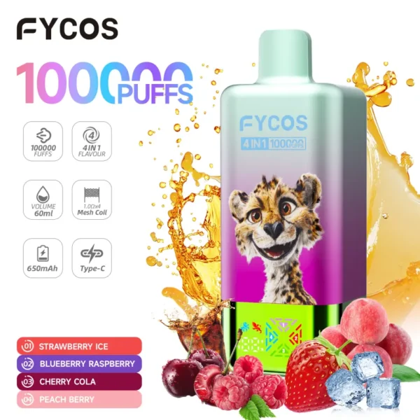 Fycos 100k Puffs 4 in 1 Miglior Vape Usa e Getta Spedizione Gratuita 3–7 Giorni Lavorativi Magazzino UE