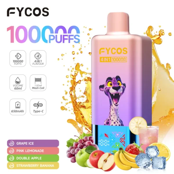 Fycos 100k Puffs 4 in 1 Miglior Vape Usa e Getta Spedizione Gratuita 3–7 Giorni Lavorativi Magazzino UE