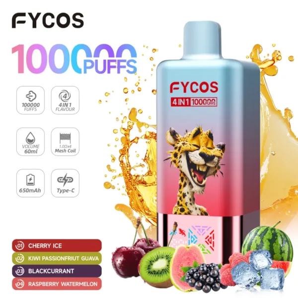 Fycos 100k Puffs 4 in 1 Miglior Vape Usa e Getta Spedizione Gratuita 3–7 Giorni Lavorativi Magazzino UE