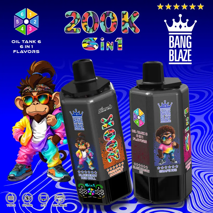 Bang Blaze 200k Puff Sigaretta Elettronica Usa e Getta 6 in 1 a Lunga Durata 200000 Spedizione Gratuita 3 Bang Blaze 200k Puff Sigaretta Elettronica Usa e Getta 6 in 1 a Lunga Durata 200000 Spedizione Gratuita