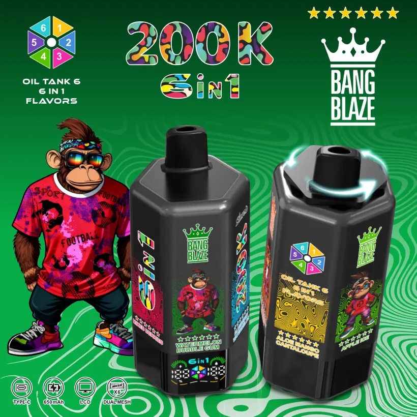 Bang Blaze 200k Puff Sigaretta Elettronica Usa e Getta 6 in 1 a Lunga Durata 200000 Spedizione Gratuita 8 Bang Blaze 200k Puff Sigaretta Elettronica Usa e Getta 6 in 1 a Lunga Durata 200000 Spedizione Gratuita - immagine 8