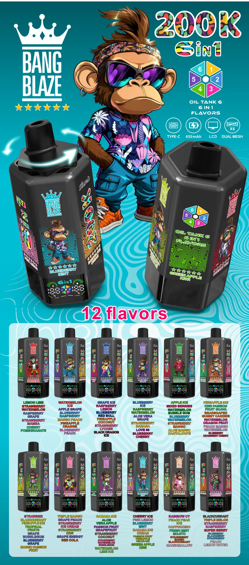 Bang Blaze 200k Puff Sigaretta Elettronica Usa e Getta 6 in 1 a Lunga Durata 200000 Spedizione Gratuita 16 Bang Blaze 200k Puff Sigaretta Elettronica Usa e Getta 6 in 1 a Lunga Durata 200000 Spedizione Gratuita