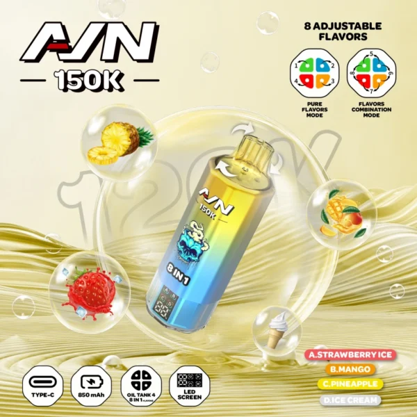 Aivono 150k Tiri 8 In 1 AIM Vape Usa E Getta Spedizione Gratuita