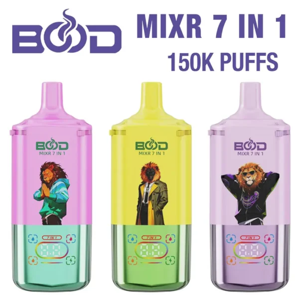 BOOD 150K Tiri MIXR 7 In 1 Gusti Vape Usa E Getta Vendita All Ingrosso Spedizione Gratuita