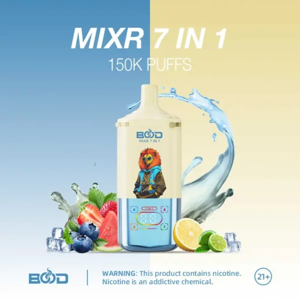 BOOD 150K Tiri MIXR 7 In 1 Gusti Vape Usa E Getta Vendita All Ingrosso Spedizione Gratuita