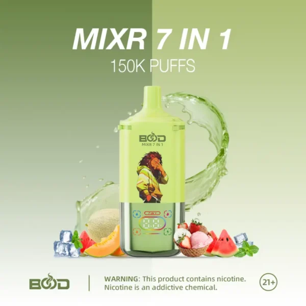 BOOD 150K Tiri MIXR 7 In 1 Gusti Vape Usa E Getta Vendita All Ingrosso Spedizione Gratuita