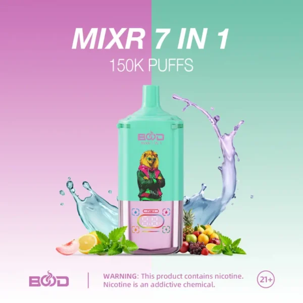 BOOD 150K Tiri MIXR 7 In 1 Gusti Vape Usa E Getta Vendita All Ingrosso Spedizione Gratuita