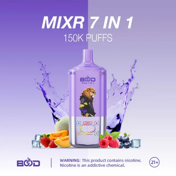 BOOD 150K Tiri MIXR 7 In 1 Gusti Vape Usa E Getta Vendita All Ingrosso Spedizione Gratuita