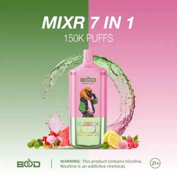 BOOD 150K Tiri MIXR 7 In 1 Gusti Vape Usa E Getta Vendita All Ingrosso Spedizione Gratuita