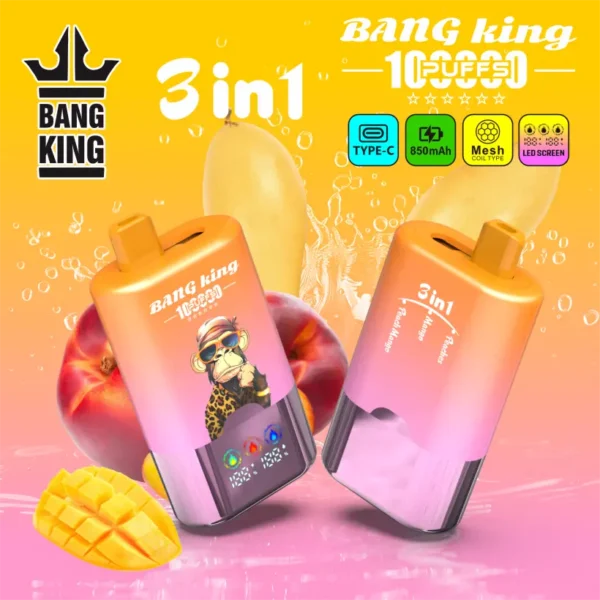 Bang King 100k Tiri 3 In 1 Schermo Intelligente Vape Usa E Getta Vendita All Ingrosso Spedizione Gratuita