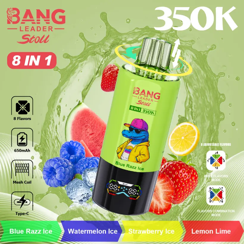 Bang Leader 350k Puff Stoll 8 in 1 Vape Usa e Getta 350000 Spedizione Gratuita Magazzino Cina 7 Bang Leader 350k Puff Stoll 8 in 1 Vape Usa e Getta 350000 Spedizione Gratuita Magazzino Cina - immagine 7