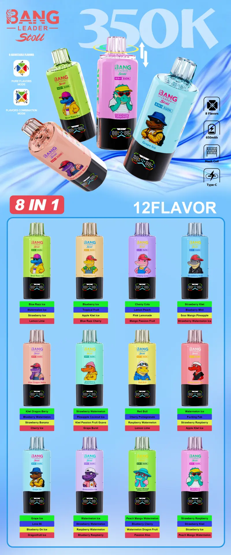 Bang Leader 350k Puff Stoll 8 in 1 Vape Usa e Getta 350000 Spedizione Gratuita Magazzino Cina 16 Bang Leader 350k Puff Stoll Vape Usa e Getta 350000 Spedizione Gratuita Magazzino Cina