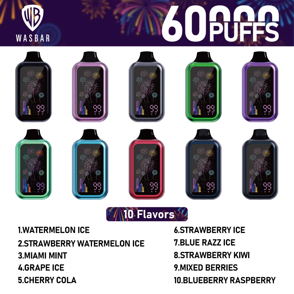 EU Vape Wasbar 60k Tiri 60000 Sigaretta Elettronica Vendita All Ingrosso Spedizione Gratuita