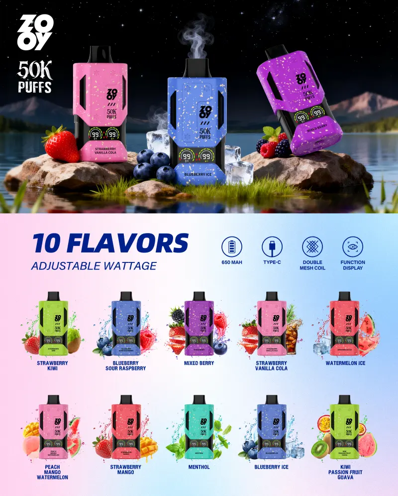 EU Vape ZOOY 50000 Puffs 50k Schermo Miglior Sigaretta Elettronica Usa e Getta Spedizione Gratuita