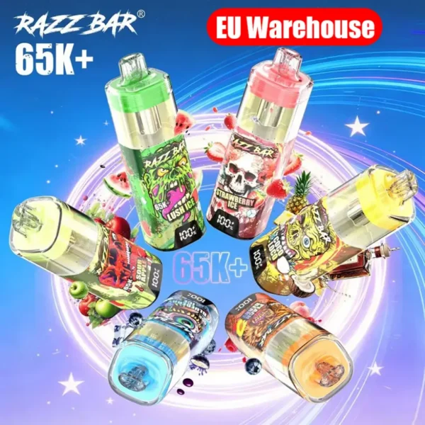 Magazzino UE Razz Bar 65k+ Puff Vape Usa e Getta Cristallo 65000 All’ingrosso Spedizione Gratuita
