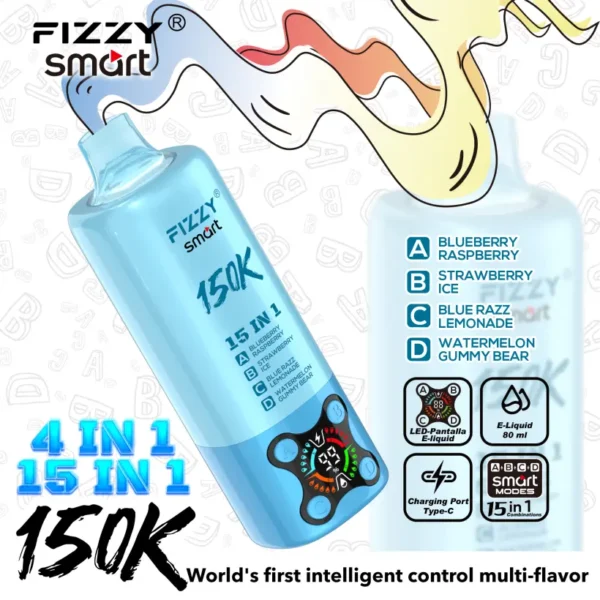 Fizzy 150k Caladas 15 en 1 Sabores Vape Desechable 150000 Envío Gratis Desde Almacén UE