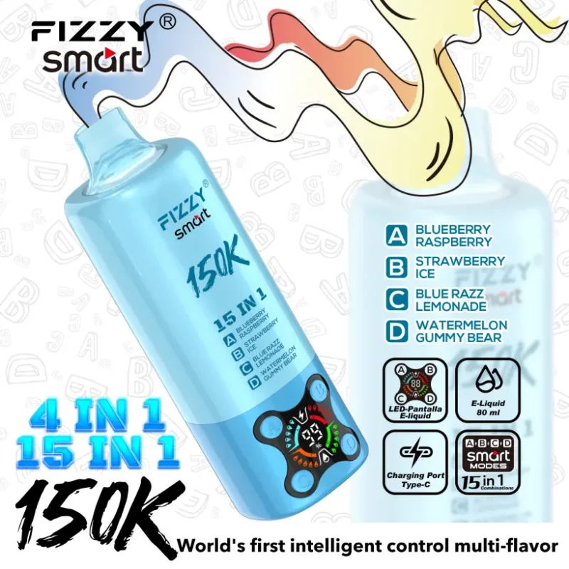 Fizzy 150k Caladas 15 en 1 Sabores Vape Desechable 150000 Envío Gratis Desde Almacén UE