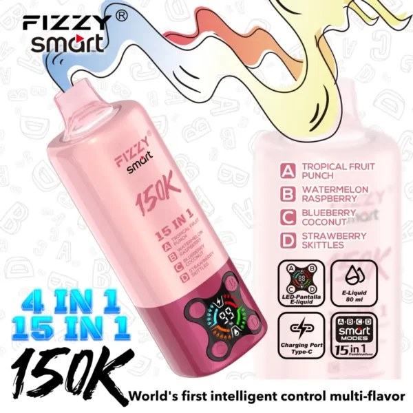 Fizzy 150k Caladas 15 en 1 Sabores Vape Desechable 150000 Envío Gratis Desde Almacén UE