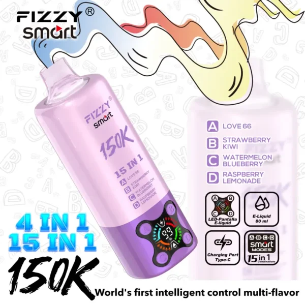 Fizzy 150k Caladas 15 en 1 Sabores Vape Desechable 150000 Envío Gratis Desde Almacén UE