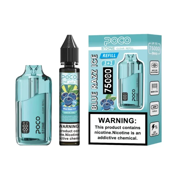 POCO 75K Puffs Stone Vape Cristallo Ricaricabile Usa e Getta 75000 con 40ml di Liquido Magazzino UE
