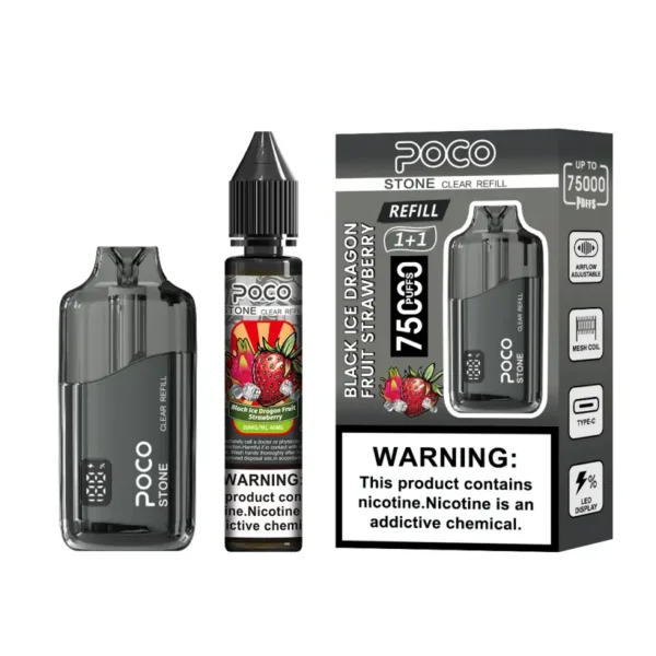 POCO 75K Puffs Stone Vape Cristallo Ricaricabile Usa e Getta 75000 con 40ml di Liquido Magazzino UE