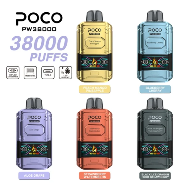 POCO PW 38000 Puff 38K Miglior Vape Pen Usa e Getta Spedizione Gratuita Magazzino UE