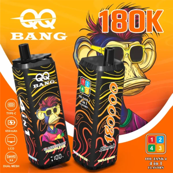 QQ Bang 180k Puffs Sigaretta Elettronica Usa E Getta 4 In 1 180000 Vendita All’Ingrosso Spedizione Gratuita