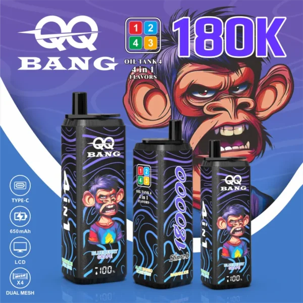 QQ Bang 180k Puffs Sigaretta Elettronica Usa E Getta 4 In 1 180000 Vendita All’Ingrosso Spedizione Gratuita