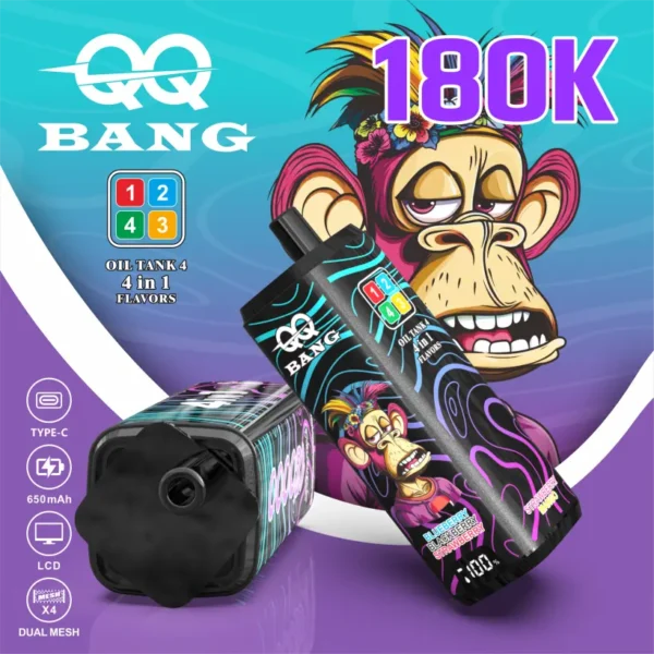 QQ Bang 180k Puffs Sigaretta Elettronica Usa E Getta 4 In 1 180000 Vendita All’Ingrosso Spedizione Gratuita