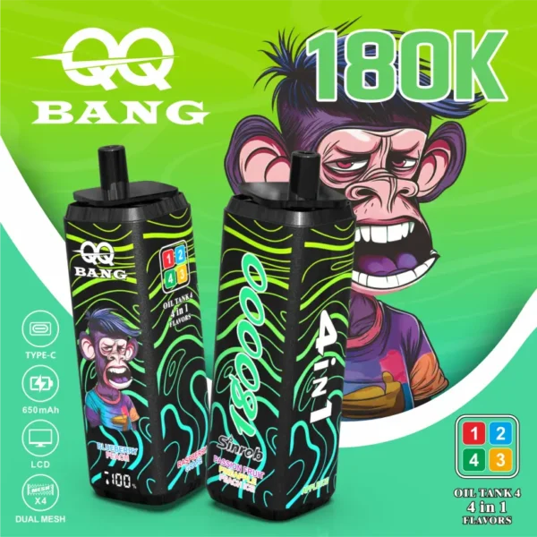 QQ Bang 180k Puffs Sigaretta Elettronica Usa E Getta 4 In 1 180000 Vendita All’Ingrosso Spedizione Gratuita