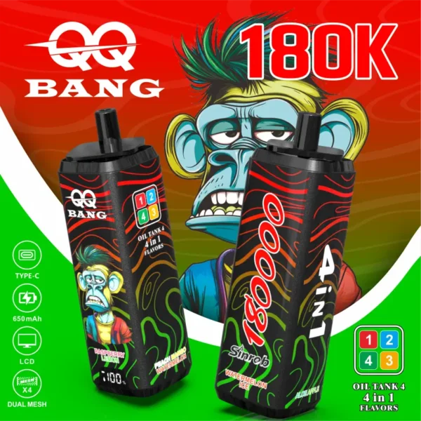 QQ Bang 180k Puffs Sigaretta Elettronica Usa E Getta 4 In 1 180000 Vendita All’Ingrosso Spedizione Gratuita