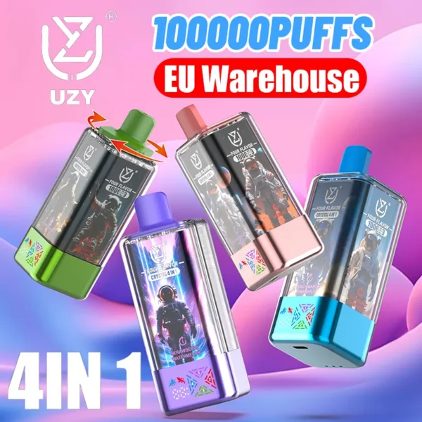 UZY 100K Puffs 4 in 1 Quattro Gusti Vape Usa e Getta 100000 Consegna Rapida Magazzino UE
