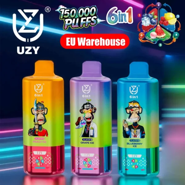 UZY 150K Puff 6 in 1 Gusti Sigaretta Elettronica Usa e Getta 150000 Spedizione Gratuita Magazzino UE