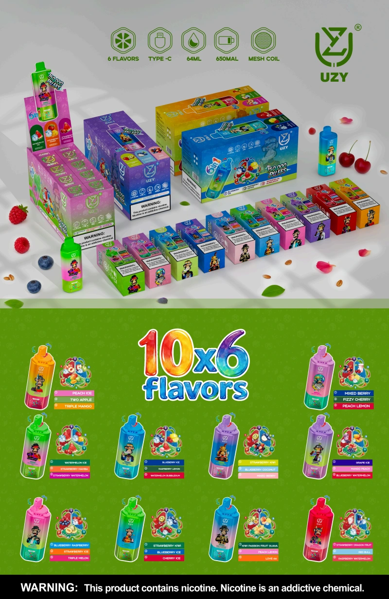 UZY 150K Puff 6 in 1 Gusti Sigaretta Elettronica Usa e Getta 150000 Spedizione Gratuita Magazzino UE