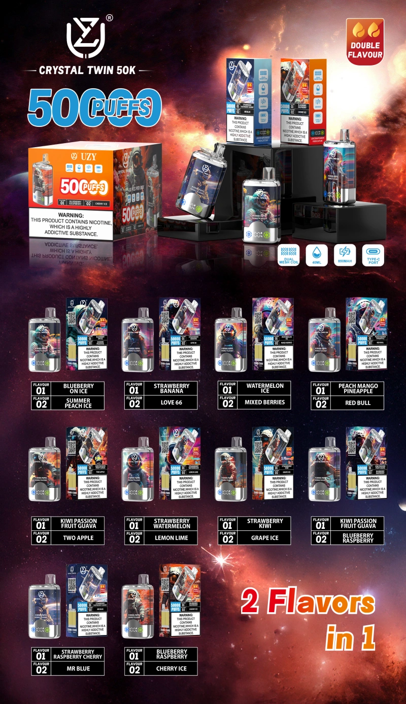 UZY 50K Puffs 2 in 1 Vape Usa e Getta a Doppio Gusto Negozio 50000 Magazzino UE