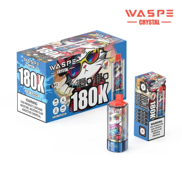 WASPE 180K tiri 8 in 1 Crystal Vape usa e getta 180000 Spedizione gratuita dal magazzino UE
