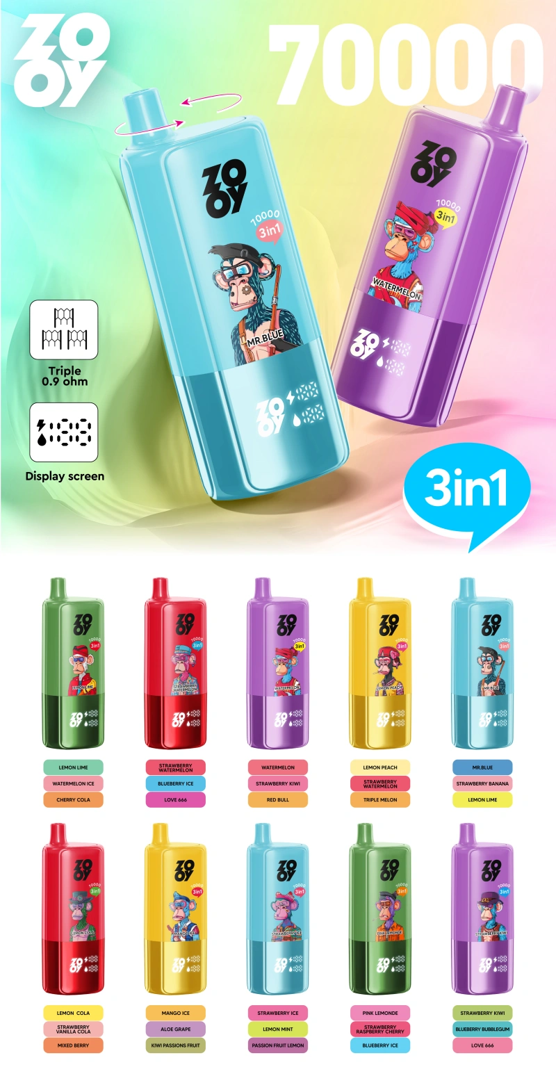 ZOOY 70K Puffs 70000 3 in 1 Tripli Sapori Vape Usa e Getta Spedizione Gratuita Magazzino UE