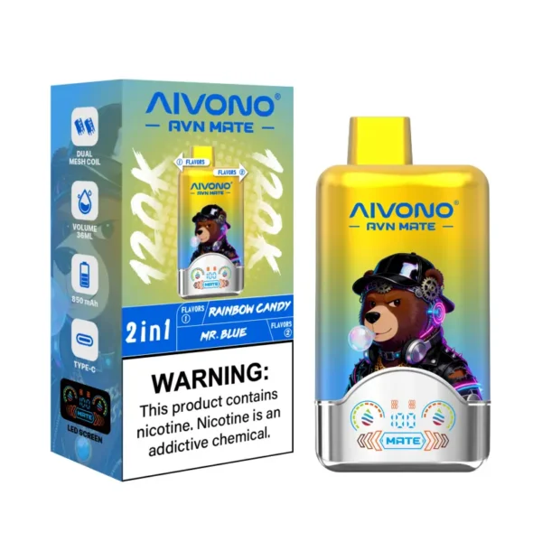 Aivono 120K Puffs 2 In 1 Gusti Avn Mate Sigaretta Elettronica Usa E Getta Vendita All Ingrosso Spedizione Gratuita