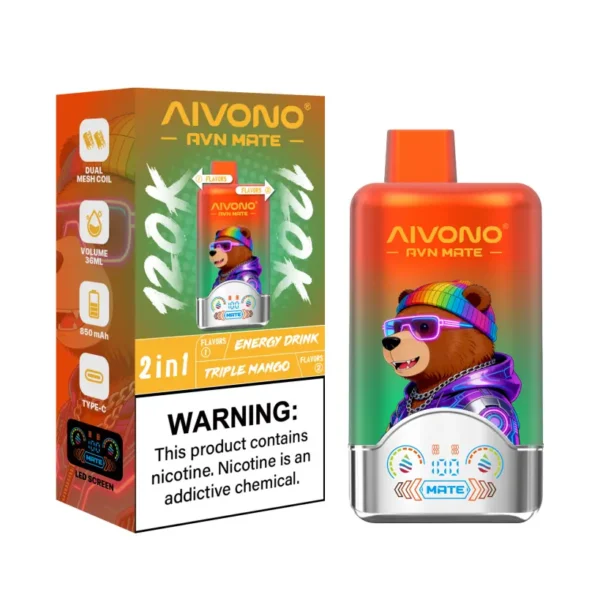 Aivono 120K Puffs 2 In 1 Gusti Avn Mate Sigaretta Elettronica Usa E Getta Vendita All Ingrosso Spedizione Gratuita