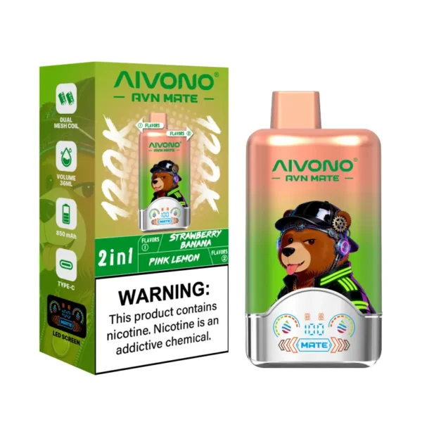Aivono 120K Puffs 2 In 1 Gusti Avn Mate Sigaretta Elettronica Usa E Getta Vendita All Ingrosso Spedizione Gratuita