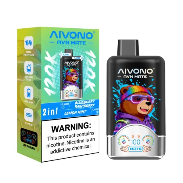 Aivono 120K Puffs 2 In 1 Gusti Avn Mate Sigaretta Elettronica Usa E Getta Vendita All Ingrosso Spedizione Gratuita